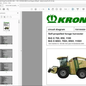 Krone BiG X 700, 850, 1100 BiG X 600I, 700I, 850I, 1100I Self-propelled forage harvester circuit diagram Manual - PDF DOWNLOAD