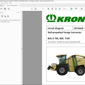 Krone BiG X 700, 850, 1100 Self-propelled forage harvester circuit diagram Manual - PDF DOWNLOAD
