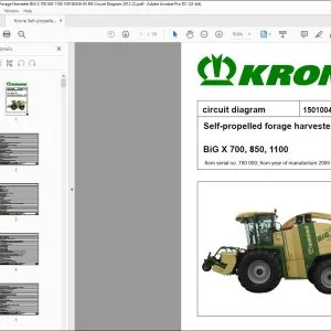 Krone  BiG X 700, 850, 1100 Self-propelled forage harvester circuit diagram Manual - PDF DOWNLOAD