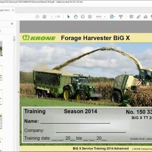 Krone BiG X TT 2014 Advanced Service Training Manual - PDF DOWNLOAD