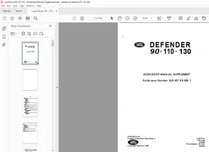 Land Rover 90 110 130 Workshop Manual Supplement SLR 621ENWS1 - PDF DOWNLOAD