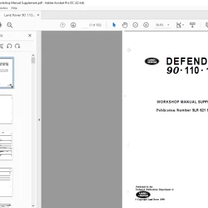 Land Rover 90 110 130 Workshop Manual Supplement SLR 621ENWS1 - PDF DOWNLOAD