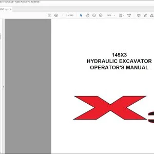 Link Belt 145X3 HYDRAULIC EXCAVATOR OPERATOR'S MANUAL 145X3-OM-LXG-01 - PDF DOWNLOAD