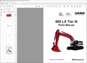 Link Belt 800LX - EX Tier 3 Excavator Parts Manual 1125 - PDF DOWNLOAD