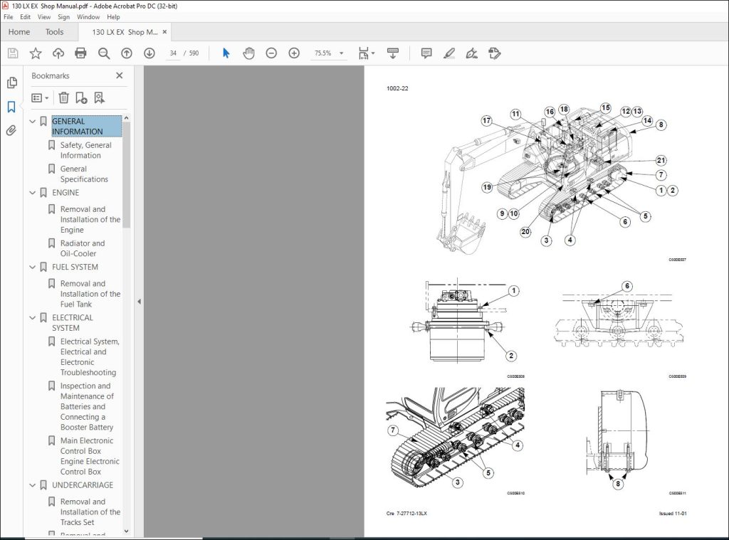 Linkbelt 130LX Crawler Excavators Service Manual 1030 - PDF DOWNLOAD ...