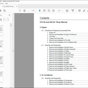 Linkbelt 210-240 X2 EXCAVATOR SHOP MANUAL (SECTION - 2-5) - PDF DOWNLOAD