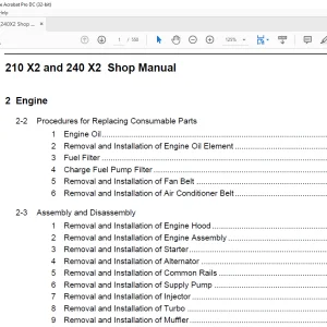 Linkbelt 210-240X2 EXCAVATOR SHOP MANUAL (SECTION 2-5) - PDF DOWNLOAD