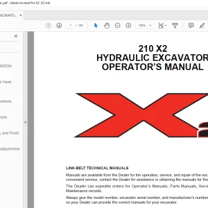 Linkbelt 210 X2 HYDRAULIC EXCAVATOR OPERATOR'S MANUAL 2101 - PDF DOWNLOAD