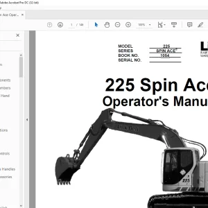 Linkbelt 225 SPIN ACE EXCAVATOR OPERATOR'S MANUAL 1054 - PDF DOWNLOAD