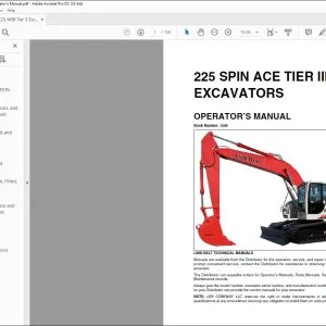 Linkbelt 225 SPIN ACE TIER III EXCAVATORS OPERATOR'S MANUAL 1208 - PDF DOWNLOAD