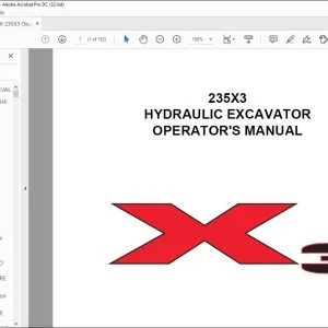 Linkbelt 235X3 HYDRAULIC EXCAVATOR OPERATOR'S MANUAL 235X3-OM-LXG-01 - PDF DOWNLOAD