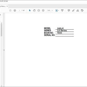 Linkbelt 240LX SERIES EXCAVATOR SHOP MANUAL 1033 - PDF DOWNLOAD