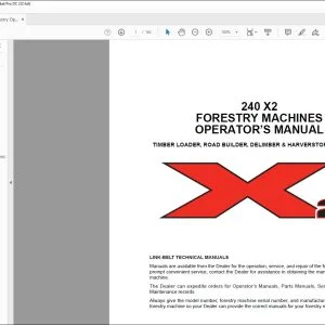 Linkbelt 240X2 FORESTRY MACHINES OPERATOR'S MANUAL 2125 - PDF DOWNLOAD