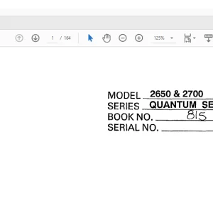 Linkbelt 2650 & 2700 QUANTUM SERIES EXCAVATOR OPERATOR'S MANUAL WDL1500-0E(815) - PDF DOWNLOAD