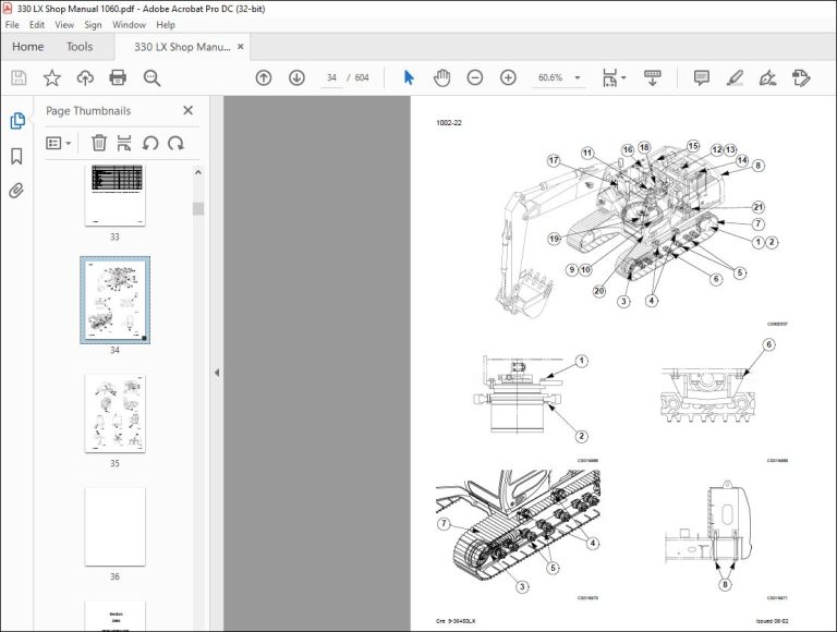 Linkbelt 330LX SERIES EXCAVATOR SHOP MANUAL 1060 - PDF DOWNLOAD ...