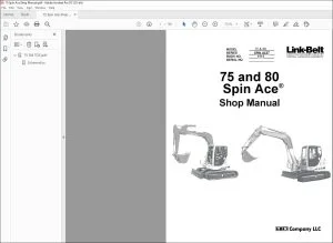 Linkbelt 75 and 80 Spin Ace® Shop Manual 1111 - PDF DOWNLOAD
