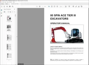 Linkbelt 80 SPIN ACE TIER III EXCAVATORS OPERATOR’S MANUAL - PDF DOWNLOAD