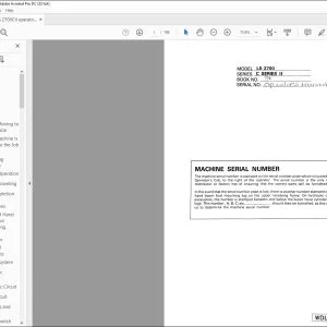 Linkbelt LS-2700 C SERIES II EXCAVATOR OPERATOR'S MANUAL WDL2700-1E - PDF DOWNLOAD