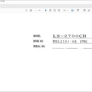 Linkbelt LS-2700 CII EXCAVATOR SERVICE MANUAL WEL2701-0E(776) - PDF DOWNLOAD