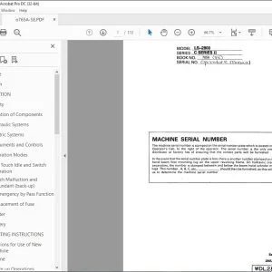Linkbelt LS-2800 C SERIES II EXCAVATOR OPERATOR'S MANUAL WDL2802-5E - PDF DOWNLOAD