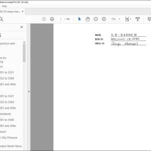 Linkbelt LS-3400 C II EXCAVATOR SHOP MANUAL WEL3402-1E - PDF DOWNLOAD