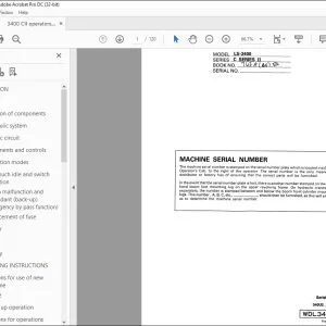 Linkbelt LS-3400 C SERIES II EXCAVATOR OPERATOR'S MANUAL WEL3402-6E - PDF DOWNLOAD