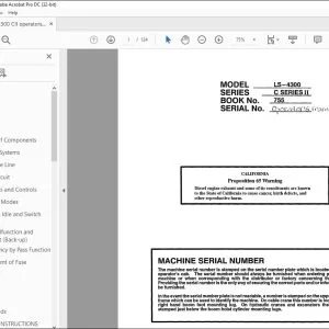Linkbelt LS-4300 C SERIES II EXCAVATOR OPERATOR'S MANUAL 755 - PDF DOWNLOAD