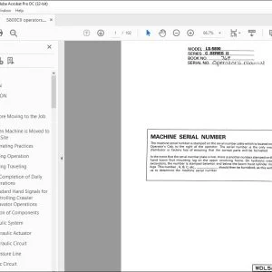 Linkbelt LS-5800 C SERIES II EXCAVATOR OPERATOR'S MANUAL WDL5804-1E(769) - PDF DOWNLOAD