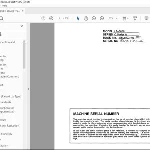 Linkbelt LS-5800 C SERIES II EXCAVATOR SHOP MANUAL WEL5802-1E(777) - PDF DOWNLOAD