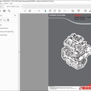 Manitou 1104D EURO 3 - 80CV 100CV Engine Repair Manual 647016EN - PDF DOWNLOAD