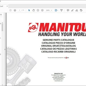 Manitou 120 SE 2 100 SEC 2 78 SEC 2 Genuine Parts Catalogue Manual 647369 - PDF DOWNLOAD
