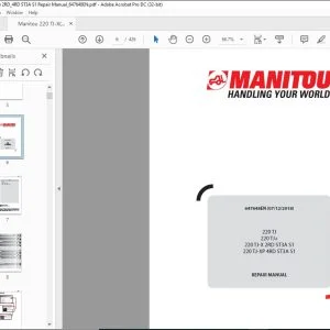 Manitou 220 TJ 220 TJ+ 220 TJ-X 2RD ST3A S1 220 TJ-XP 4RD ST3A S1 Lift Truck Repair Manual 647648EN - PDF DOWNLOAD