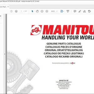 Manitou Acces Platform 120TH 120TM Repair Manual 547320 - PDF DOWNLOAD