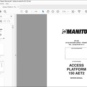 Manitou Access Platform 150 AET2 Repair Manual 547365 - PDF DOWNLOAD