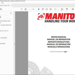 Manitou CD 15-18-20-25-30-35 P CG 15-18-20-25-30-35 P Lift Truck Repair Manual - PDF DOWNLOAD