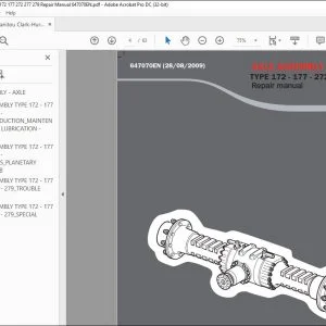 Manitou Clark-Hurth Axle Type 172 177 272 277 279 Repair Manual 647070EN - PDF DOWNLOAD