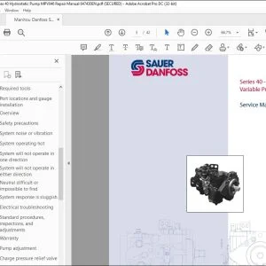 Manitou Danfoss Series 40 Hydrostatic Pump MPV046 Repair Manual 647430EN - PDF DOWNLOAD