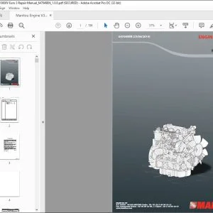Manitou ENGINE V3600 EURO 3 Lift Truck Repair Manual 647049 - PDF DOWNLOAD