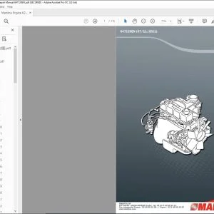 Manitou Engine K21 - K25 Repair Manual 647120EN - PDF DOWNLOAD