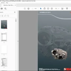 Manitou Gear Box HSE07-10 Lift Truck Repair Manual 647409 - PDF DOWNLOAD