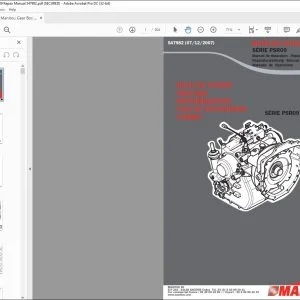 Manitou Gear Box Series PSR09 Repair Manual 547982 - PDF DOWNLOAD