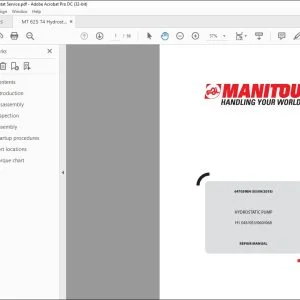 Manitou HYDROSTATIC PUMP H1 045-053-060-068 Repair Manual 647039 - PDF DOWNLOAD