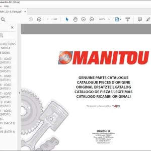Manitou M 26-4 M 26-2 M 30-2 M 30-4 MC 30 Genuine Parts Catalog Manual 547511 - PDF DOWNLOAD