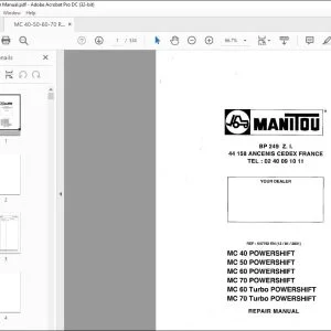 Manitou MC 40 POWERSHIFT MC 50 POWERSHIFT MC 60 POWERSHIFT MC 70 POWERSHIFT MC 60 Turbo POWERSHIFT MC 70 Turbo POWERSHIFT Repair Manual 547792 - PDF DOWNLOAD
