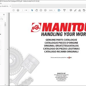 Manitou ME 315 C 24V S3 US ME 315 C 24V S3 Genuine Parts Catalogue Manual 647498 - PDF DOWNLOAD