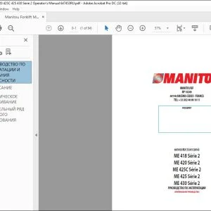 Manitou ME 418 Série 2 ME 420 Série 2 ME 425C Série 2 ME 425 Série 2 ME 430 Série 2 РУКОВОДСТВО ПО ЭКСПЛУАТАЦИИ 647453 - PDF DOWNLOAD