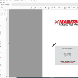 Manitou ME 425 80V S3 ME 430 80V S3 ME 435 80V S3 РУКОВОДСТВО ПО ЭКСПЛУАТАЦИИ 647504 - PDF DOWNLOAD