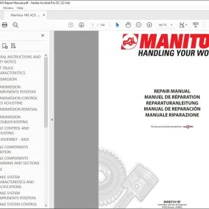 Manitou ME 425 ME 430 Lift Truck Repair Manual 647173EN - PDF DOWNLOAD