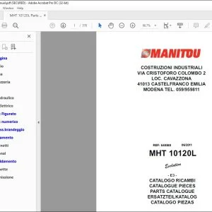 Manitou MHT 10120L Evolution E3 Genuine Parts Catalogue Manual 648588 - PDF DOWNLOAD