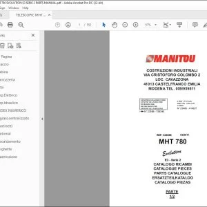 Manitou MHT 780 Evolution E3 Series 2 Parts Catalogue Manual 648585 - PDF DOWNLOAD